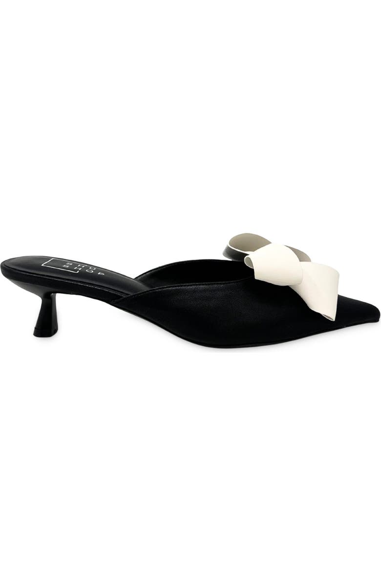 SHUSHOP Nell Pointed Toe Kitten Heel Mule, Alternate, color, Black And White