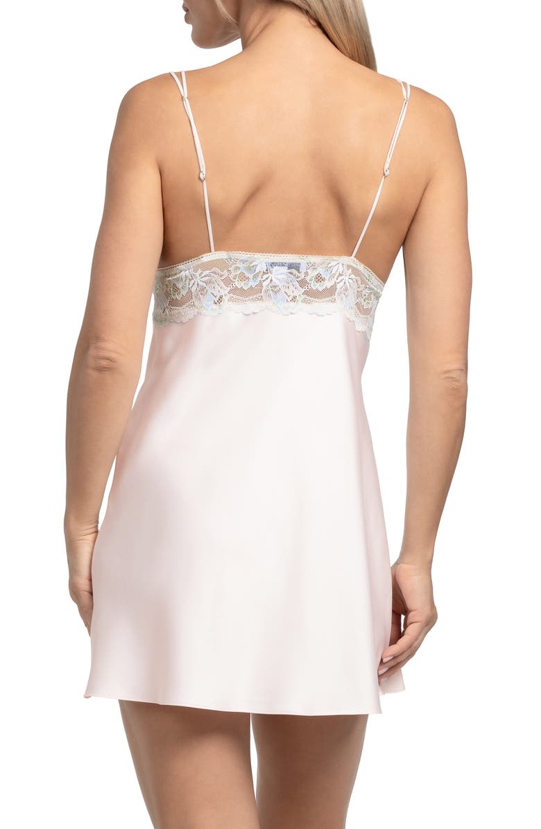 In Bloom by Jonquil Lacy Satin Chemise, Alternate, color, Cream