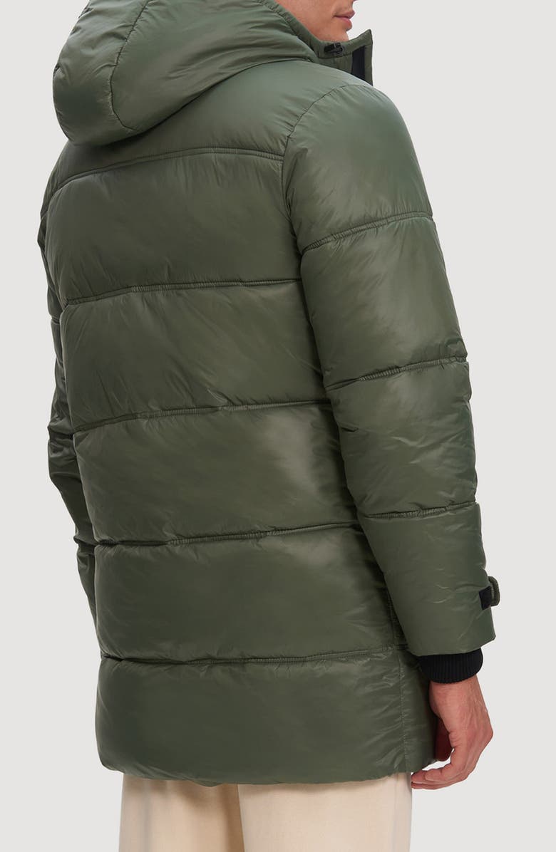 Noize Kiefer Mid Length Puffer Coat, Alternate, color, Uniform Green