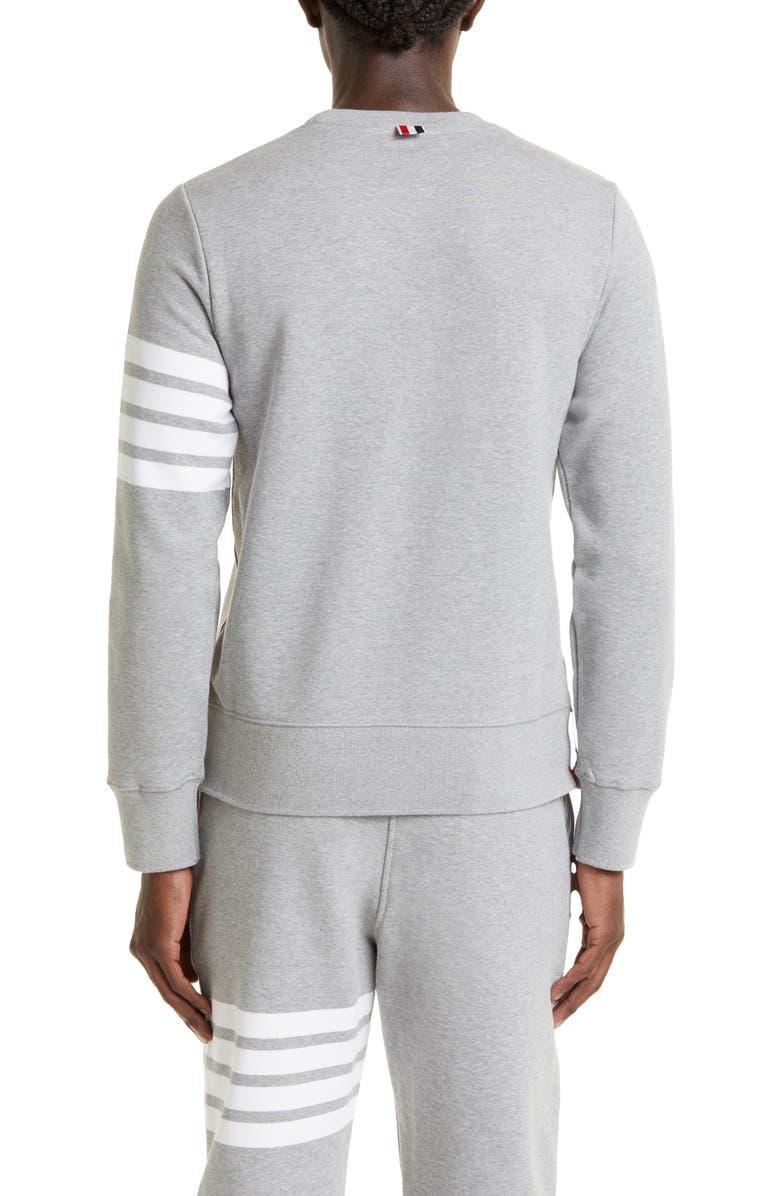 Thom Browne Stripe Sleeve Sweatshirt, Alternate, color, 068 - Light Grey