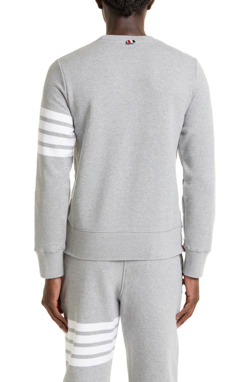 Thom Browne Classic Sweatshirt In Classic Loopback With Engineered 4 Bar In Gray