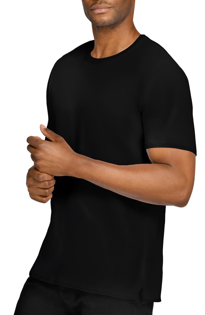 W.R.K Asher White Slub Stretch Cotton & Modal T-Shirt, Alternate, color, Black