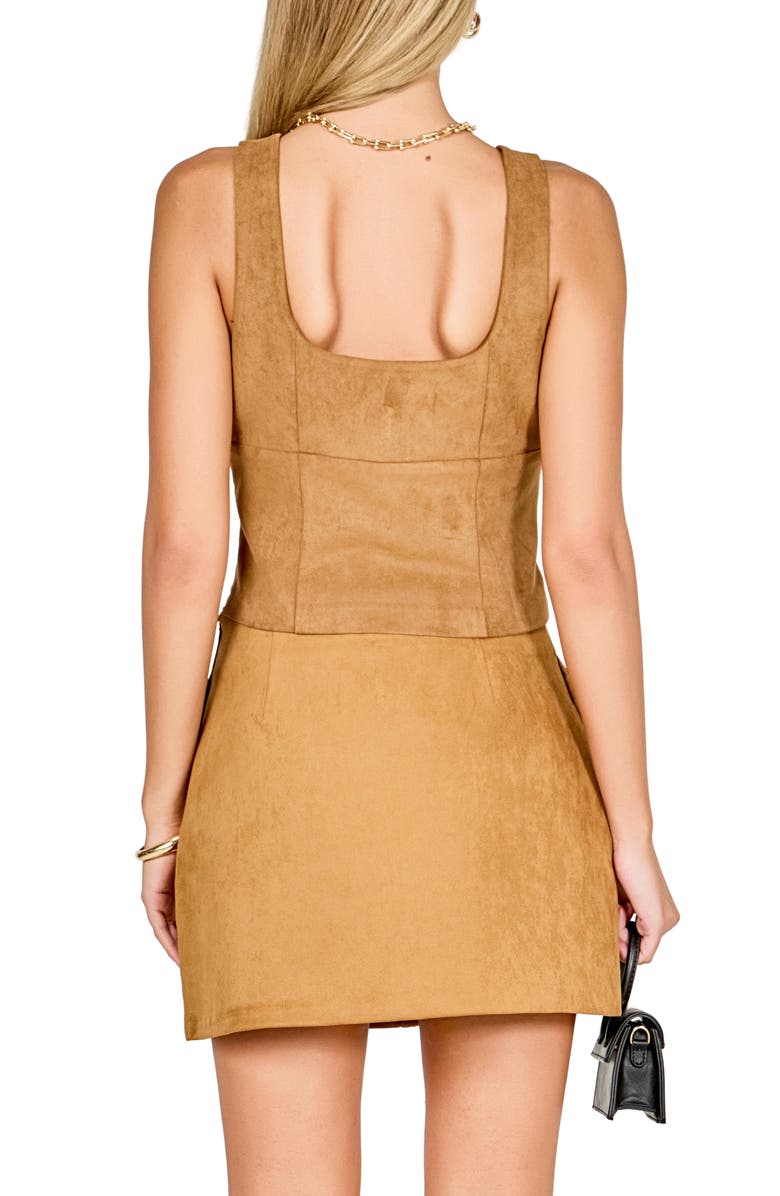 Endless Rose Faux Suede Sleeveless Top, Alternate, color, Tan