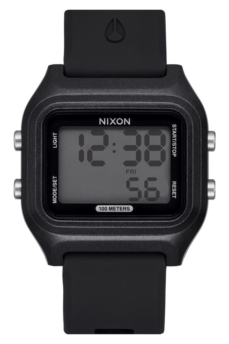 The Ripper Silicone Strap Digital Watch, 36.5mm, Main, color, BLACK / BLACK