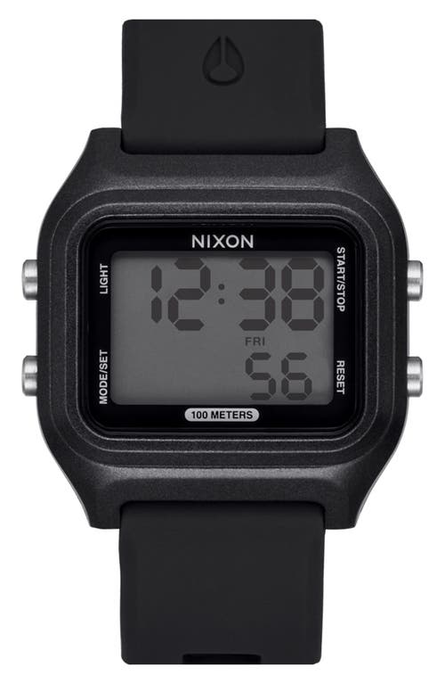 Nixon The Ripper Silicone Strap Digital Watch, 36.5mm In Black
