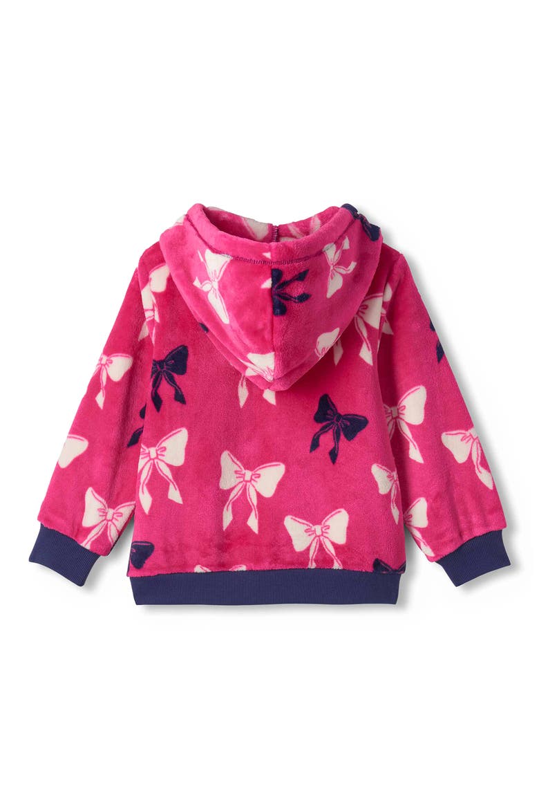 Kids' Bow Fleece Zip Hoodie, Alternate, color, PINK YARROW