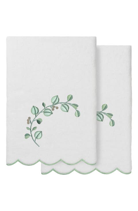 2-Piece Wild Branch Turkish Cotton Bath Towel Set