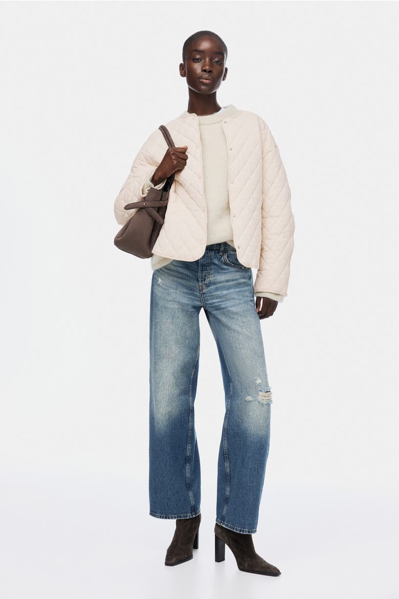 Quilted Jacket, Alternate, color, Light beige