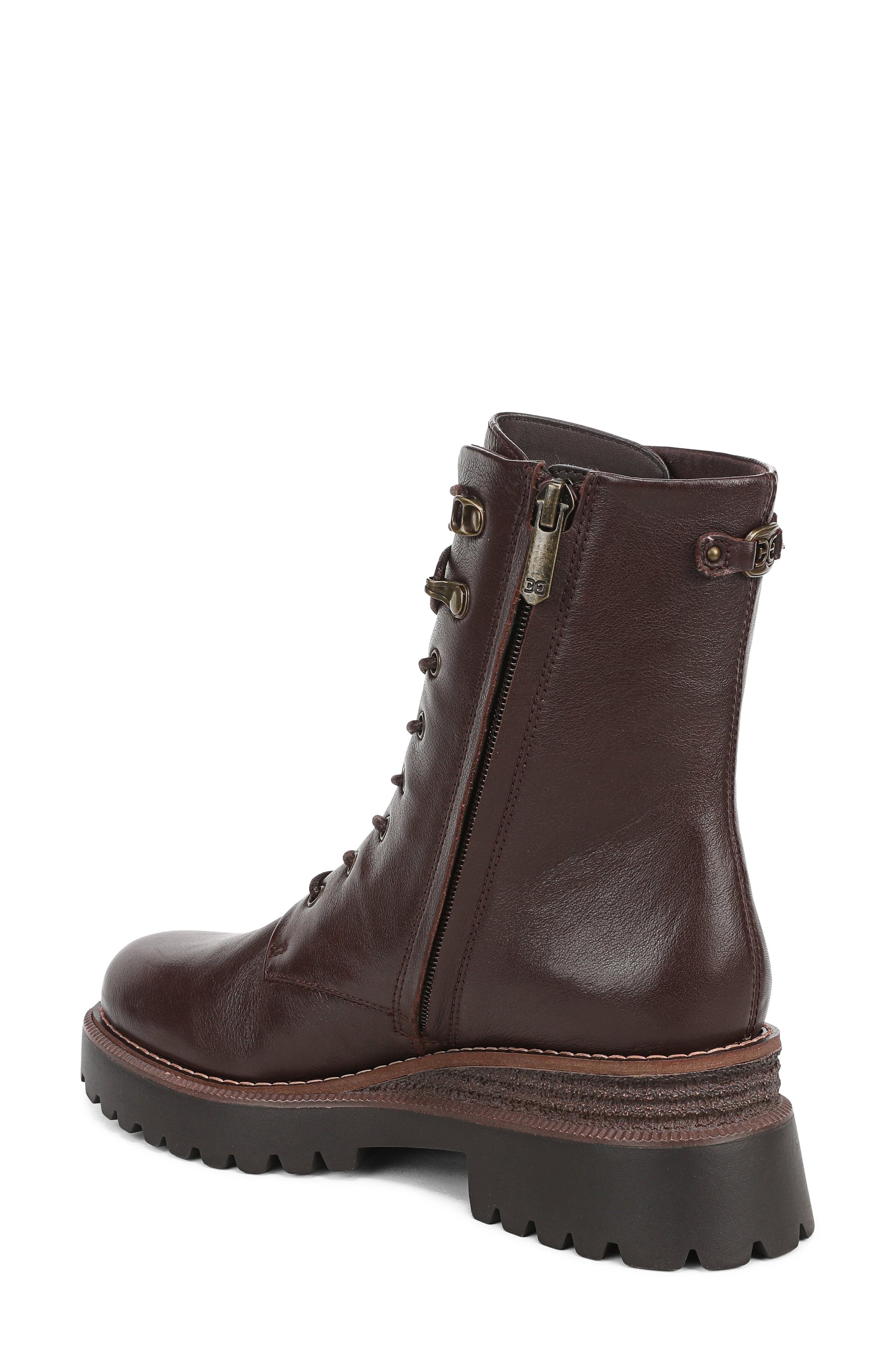 Gemma Leather Combat Boot, Alternate, color, SPICED PECAN