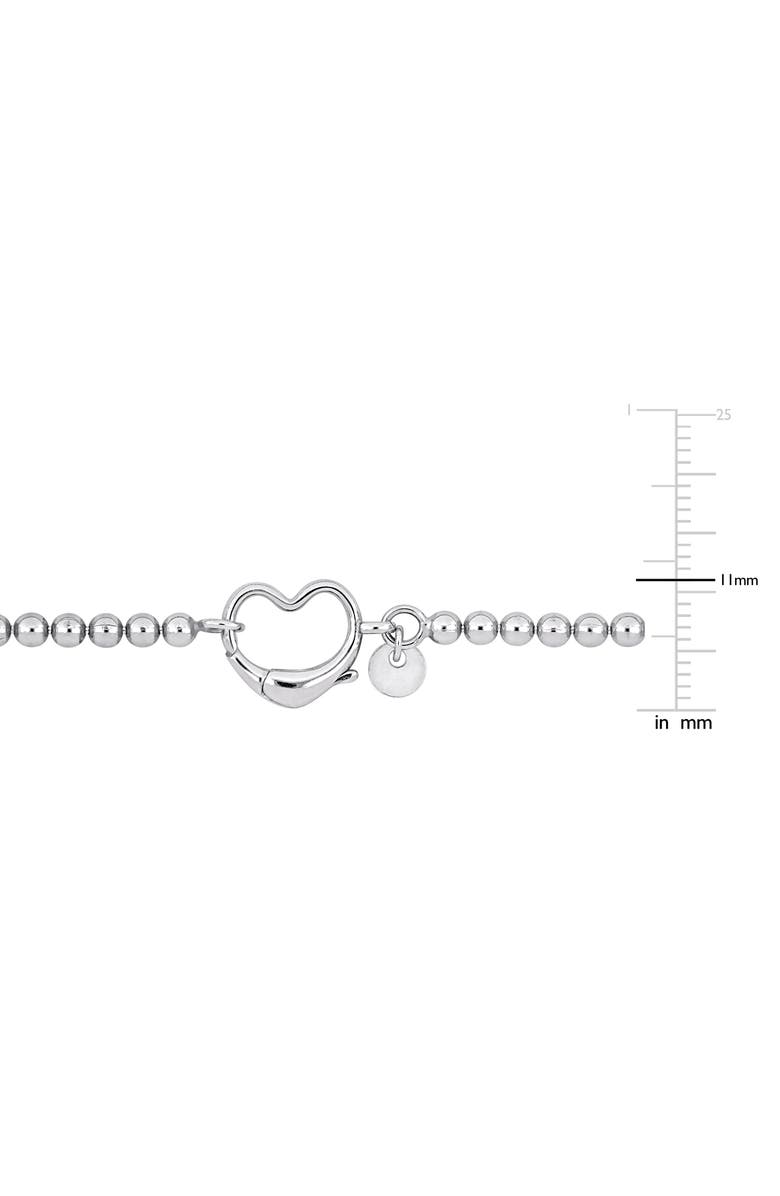 DELMAR Beaded Heart Clasp Bracelet, Alternate, color, Silver