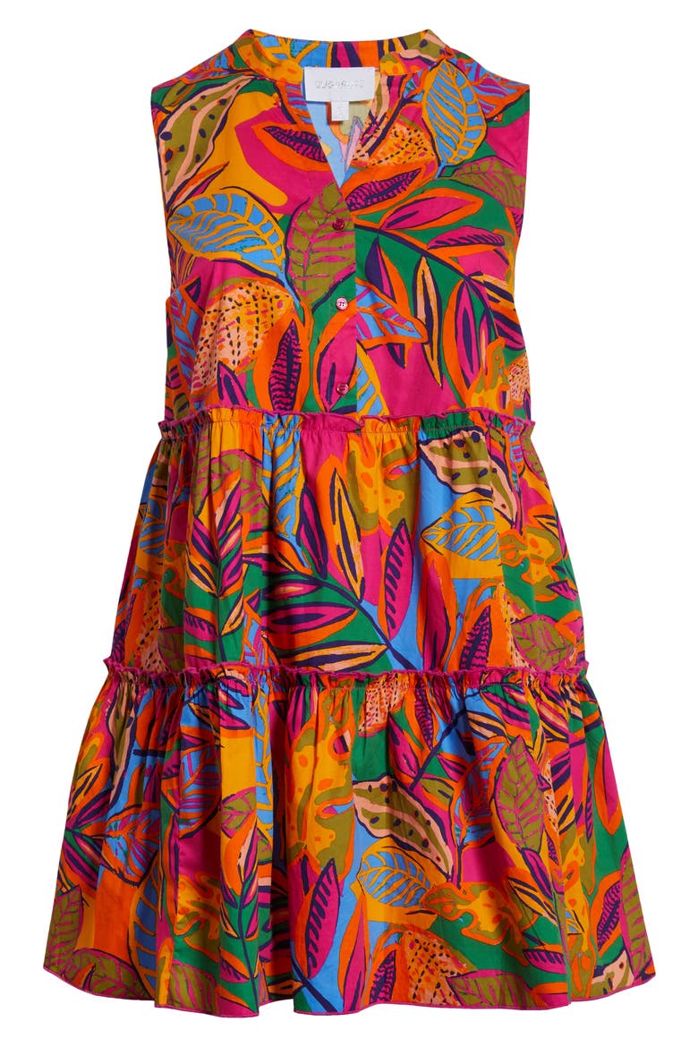 Milana Adrina Sleeveless Tiered Dress, Alternate, color, ORANGE/ PINK/ MULTI
