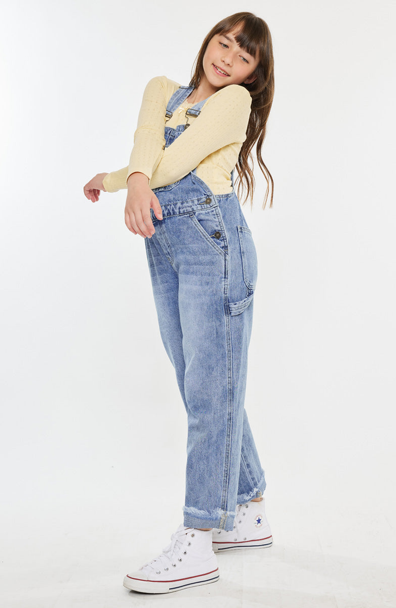 KanCan Cordelia Relaxed Overalls, Alternate, color, Medium Wash