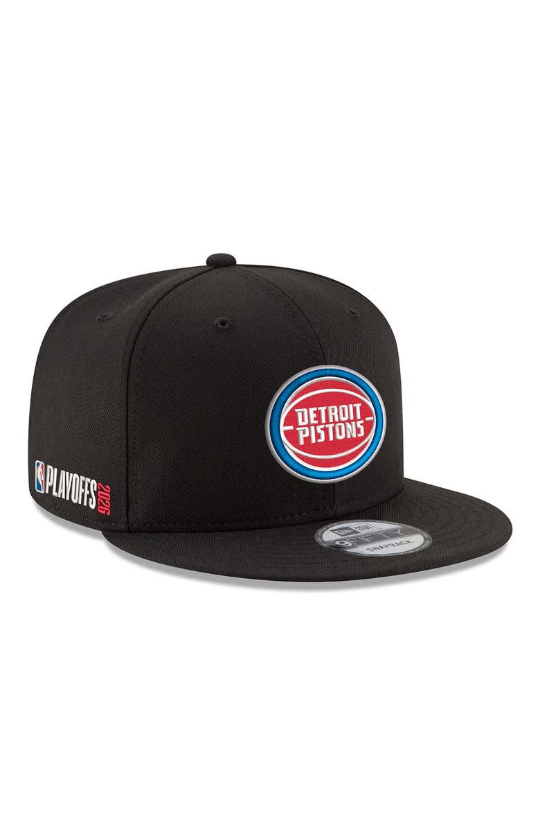 New Era Men's New Era  Black Detroit Pistons 2026 NBA Playoffs 9FIFTY Snapback Hat, Main, color, Black