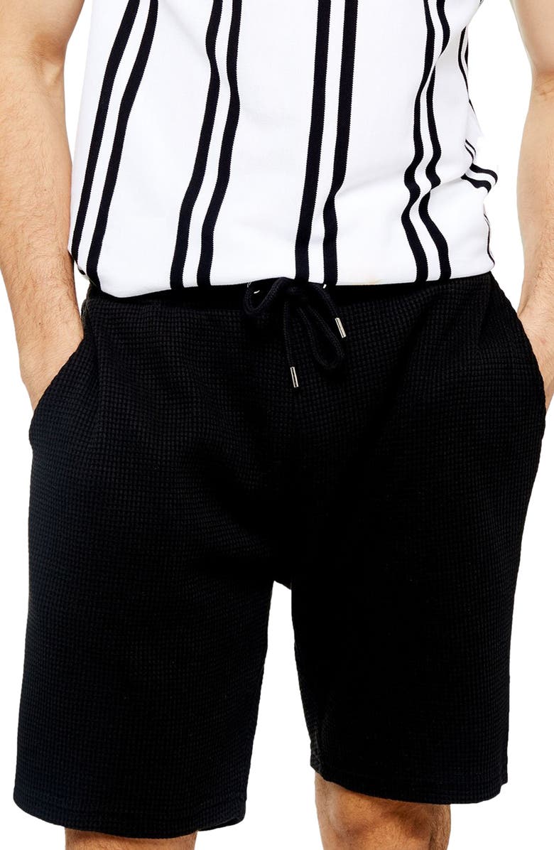 Topman Classic Fit Waffle Knit Shorts, Main, color, 