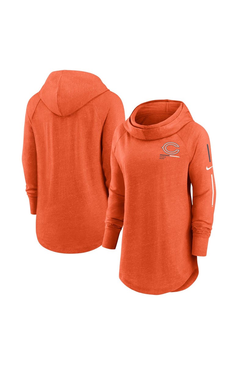 Nike Women's Nike Orange Chicago Bears Minimal Statement Lightweight Raglan Funnel Neck Pullover Hoodie, Main, color,