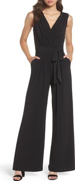 Vince Camuto Faux Wrap Jersey Jumpsuit