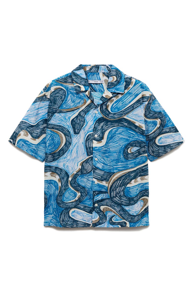 MANGO Regular Fit Print Camp Shirt, Alternate, color,