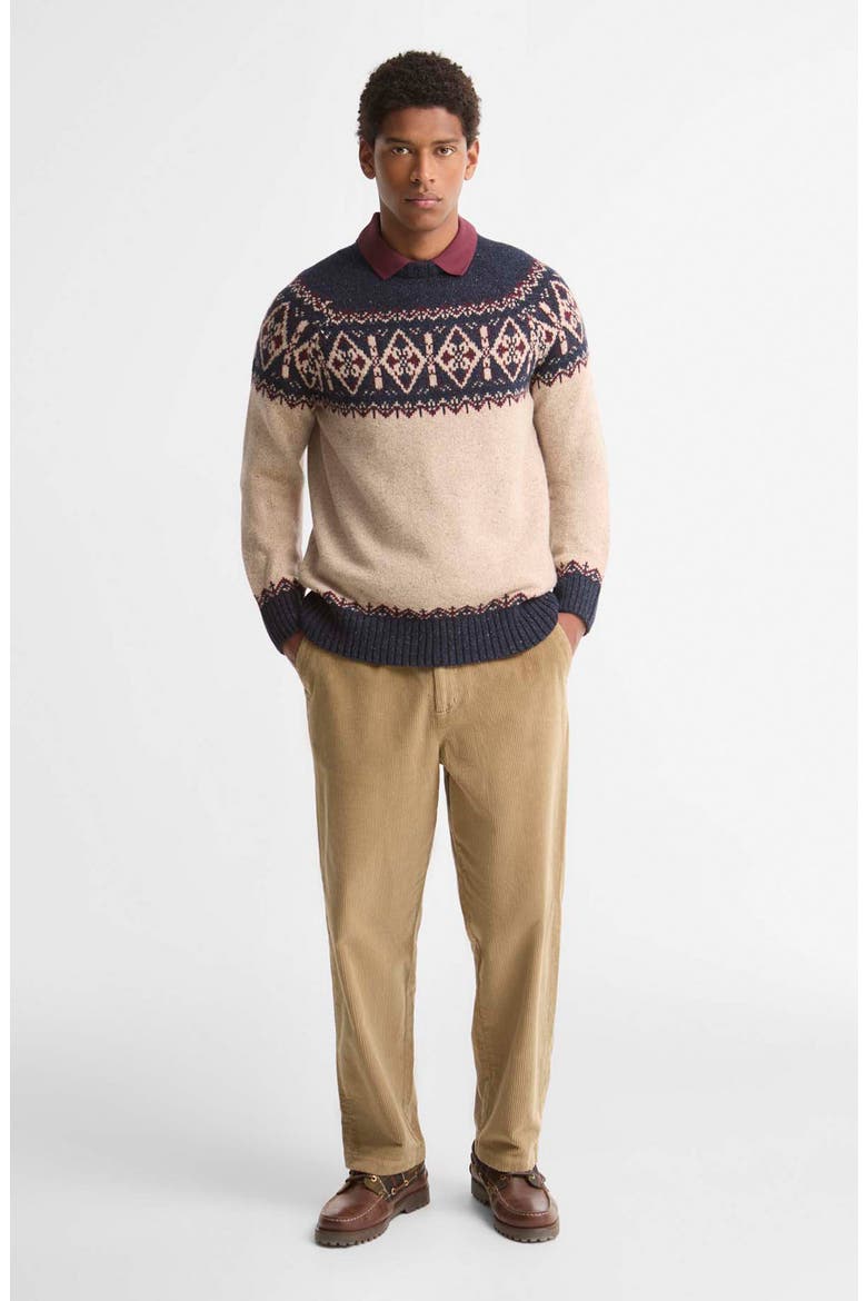 Tisbury Fair Isle Crewneck Sweater, Alternate, color, NAVY