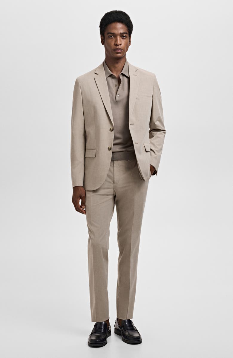 MANGO Super Slim Fit Stretch Suit Pants, Alternate, color, Sand