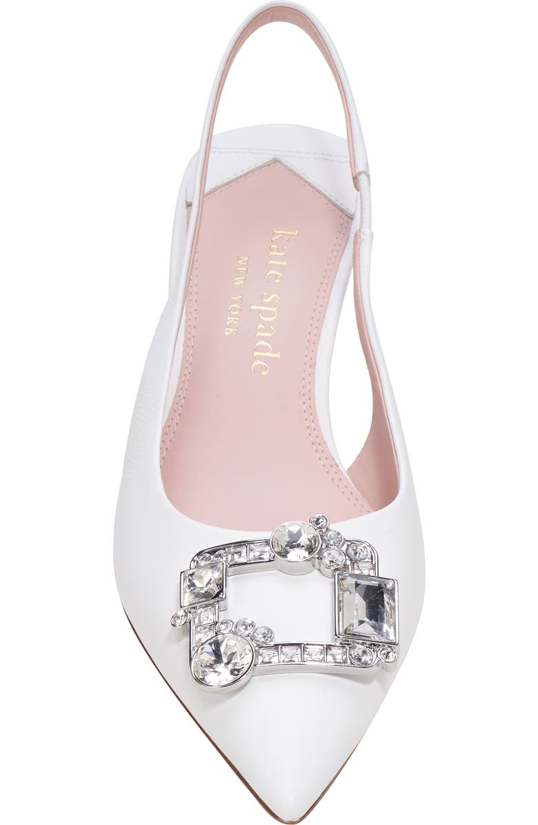 Kate Spade New York renata pointed toe kitten heel slingback pump, Alternate, color, True White
