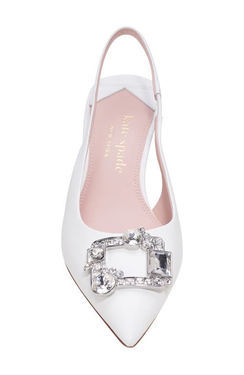 Kate Spade New York Renata Pointed Toe Kitten Heel Slingback Pump In White