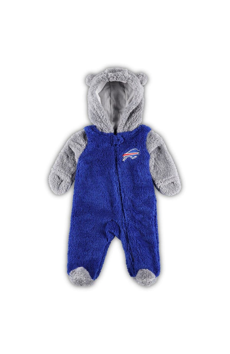 Outerstuff Newborn & Infant Royal/Gray Buffalo Bills Game Nap Teddy Fleece Bunting Full-Zip Sleeper, Main, color, 