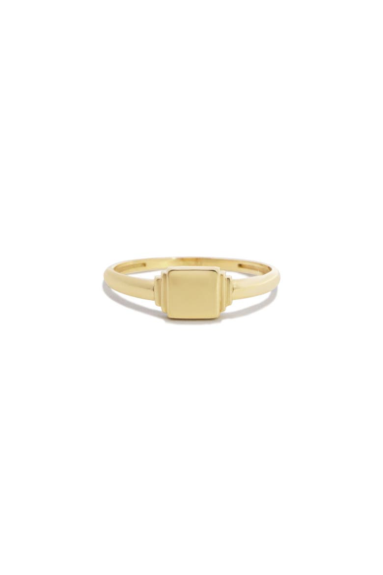 Square Signet Ring, Main, color, Yellow Gold