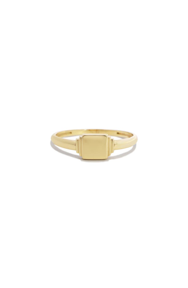 The Lovery Fine Jewelry Square Signet Ring, Main, color, Yellow Gold