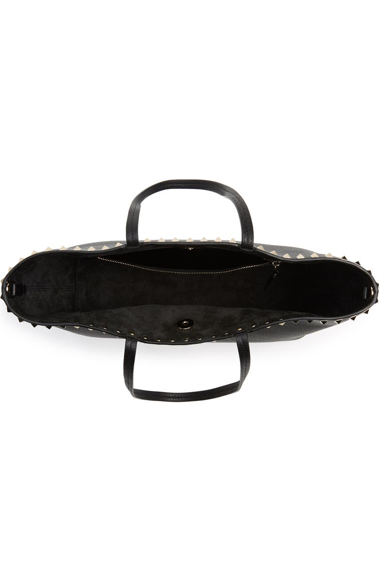 Valentino Garavani Small Rockstud Leather Tote, Alternate, color,