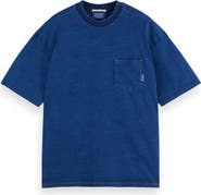 Scotch & Soda Washed Indigo One-Pocket T-Shirt