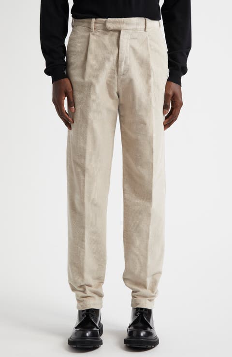 Easy Fit Pleated Corduroy Pants