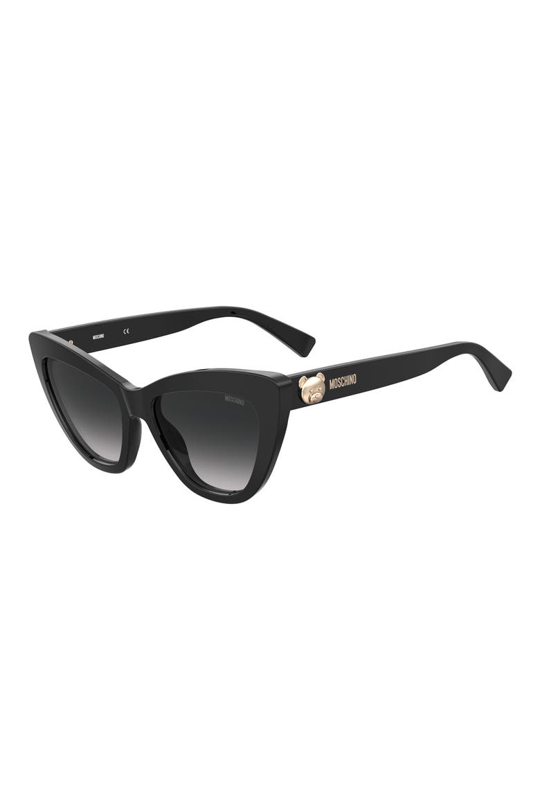54mm Gradient Cat Eye Sunglasses, Alternate, color, BLACK