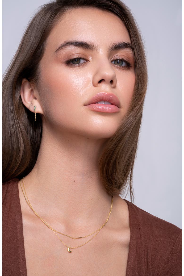 14K Gold Moon Pendant Necklace, Alternate, color, 14KY