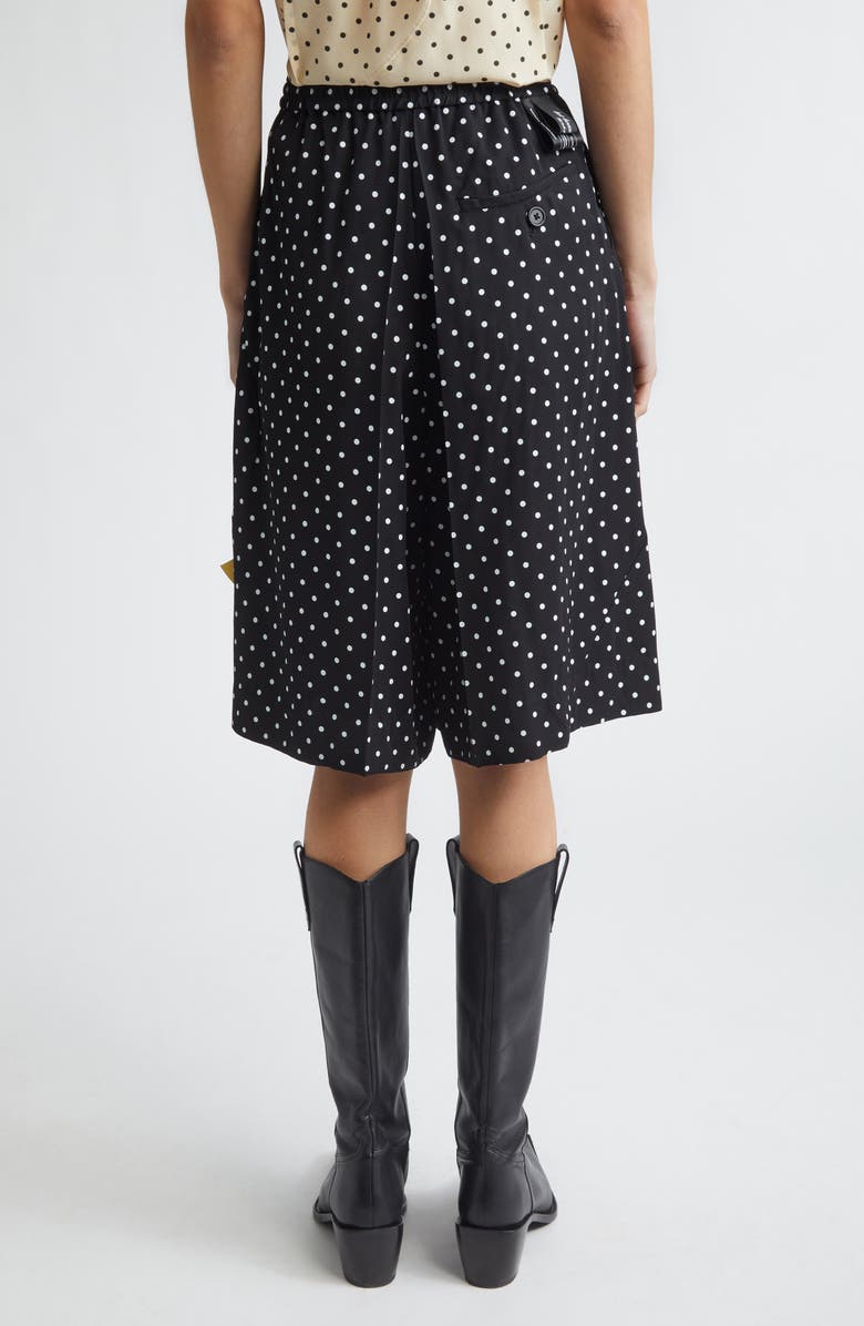 Undercover Polka Dot Wide Leg Shorts, Alternate, color, Black Base