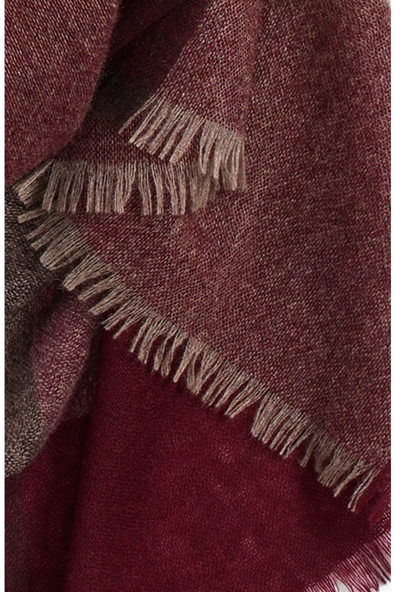 Textured Cashmere Scarf, Alternate, color, BORDEAUX PLAID