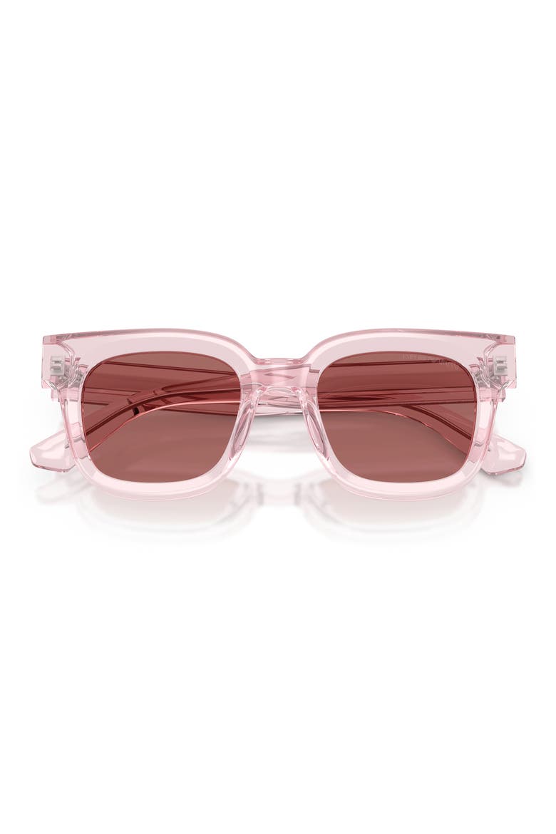 47mm Square Sunglasses, Alternate, color, SHINY TRANSPARENT PINK / BROWN