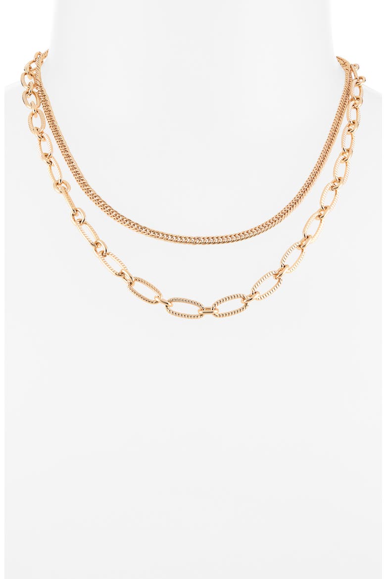 Layered Chain Necklace, Alternate, color, GOLD