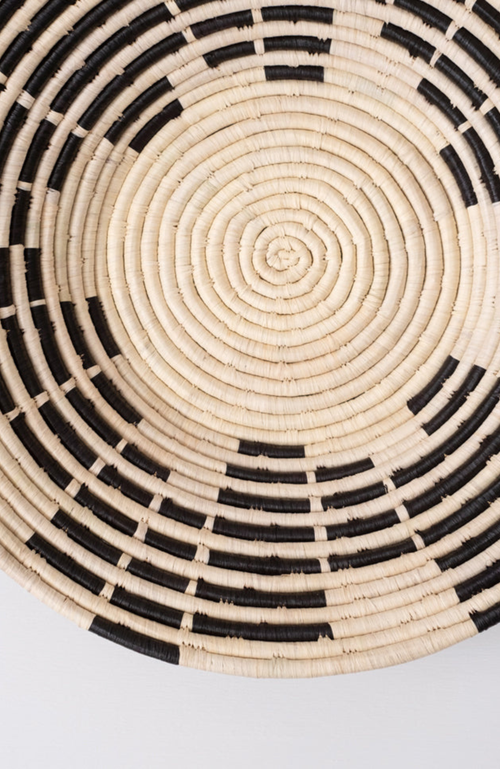 Maadili Collective Large Amplify Basket In Black & Natural Fiber