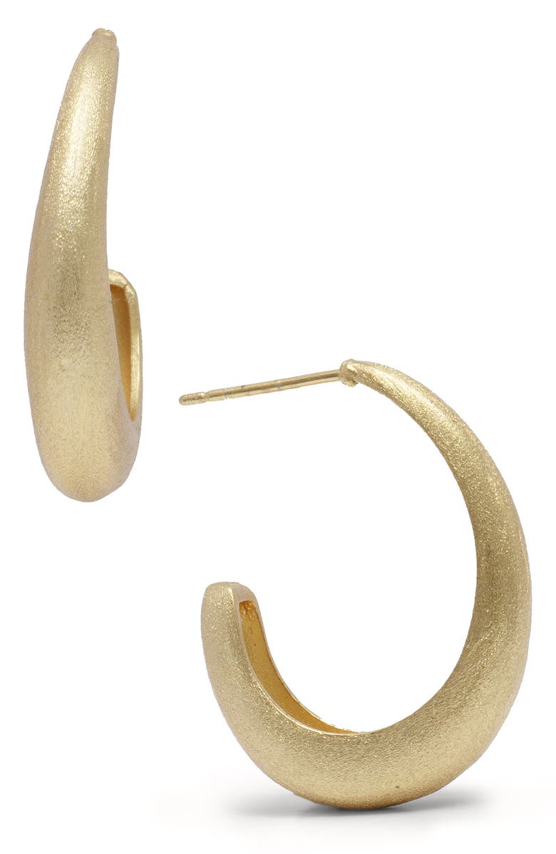 SAACHI Brushed Half Hoop Earrings, Main, color, Gold