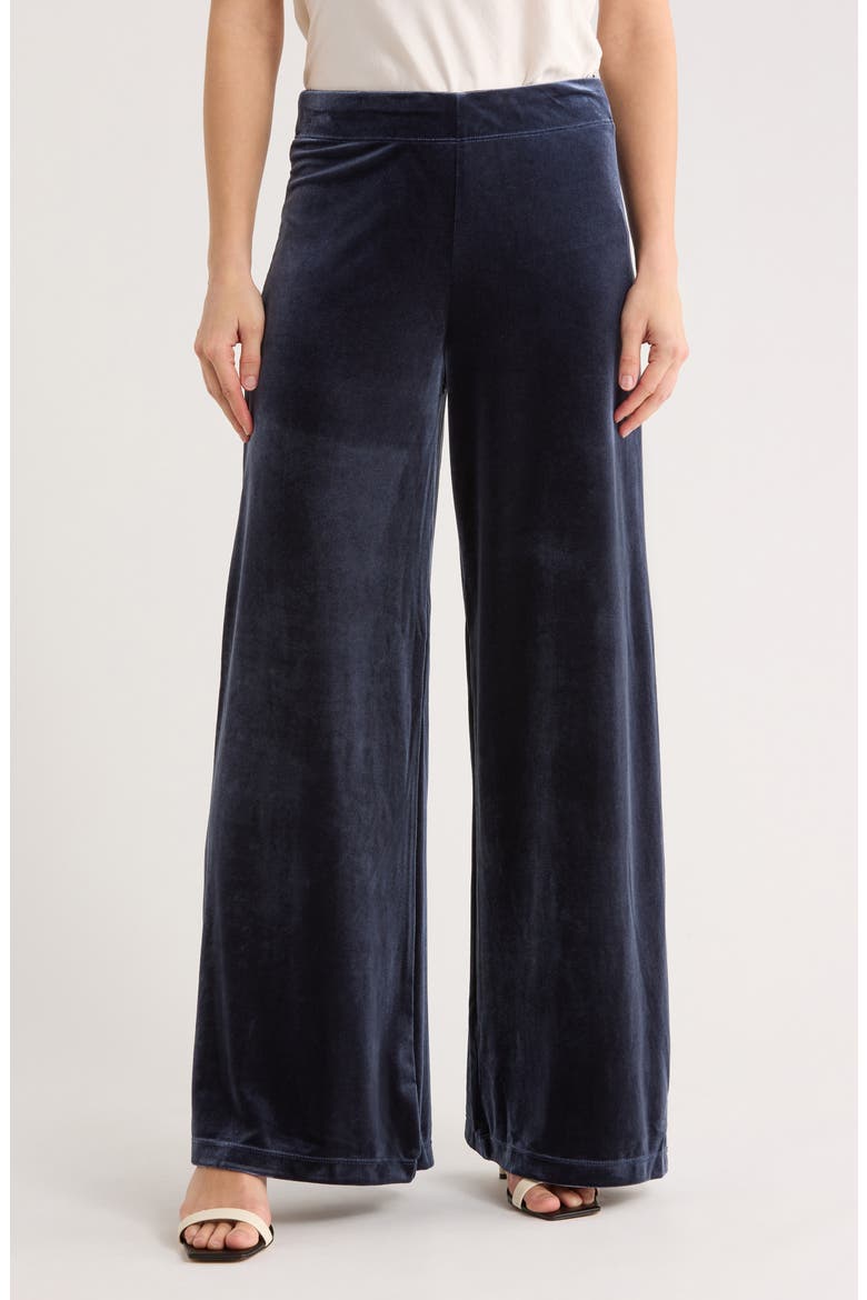 Velvet Wide Leg Pants, Main, color, SAPPHIRE