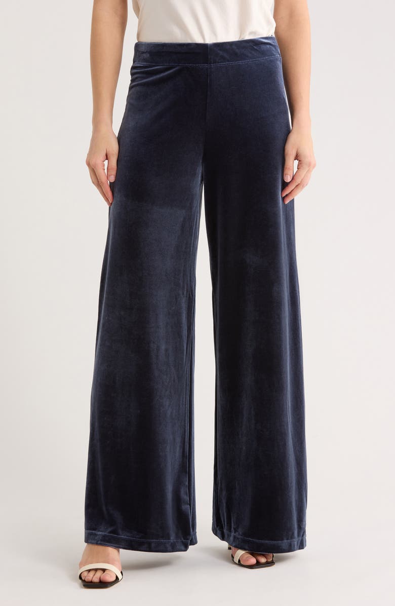 MAX STUDIO Velvet Wide Leg Pants, Main, color, Sapphire