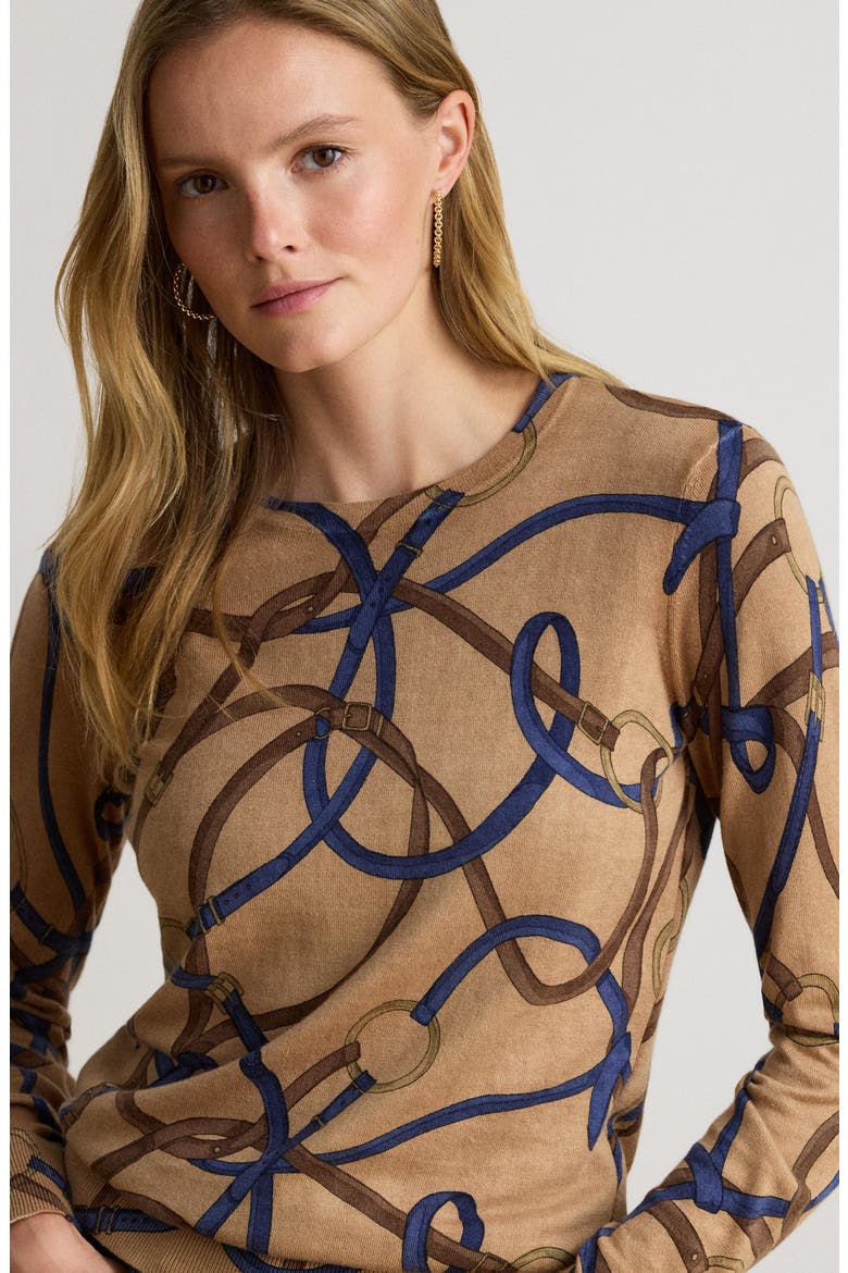 Cotton Blend Crewneck Sweater, Alternate, color, CAMEL BEIGE
