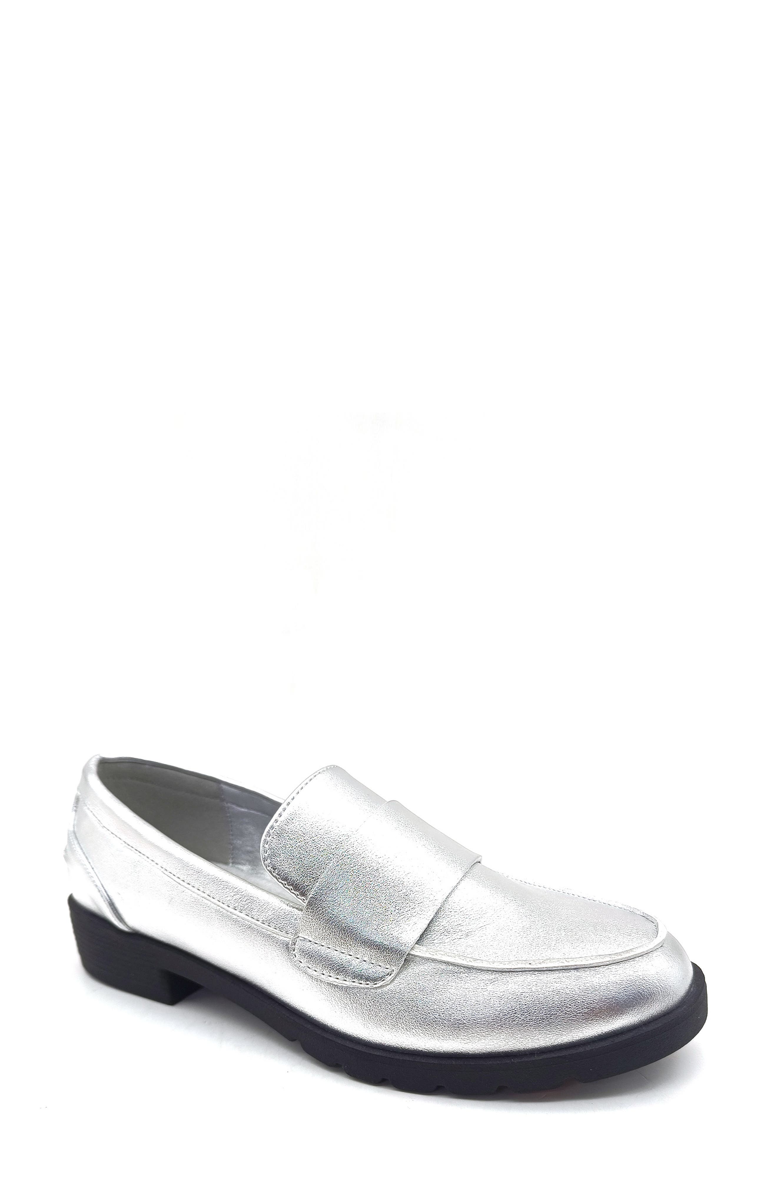 Fern Patent Loafer, Main, color, SILVER