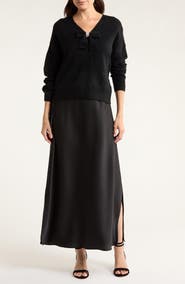 Halogen® Rhinestone Bow Sweater With Slipdress