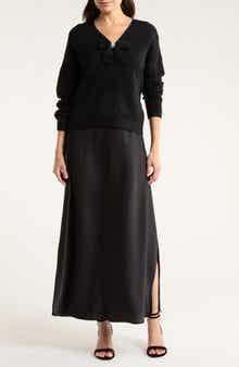 Halogen® Rhinestone Bow Sweater With Slipdress