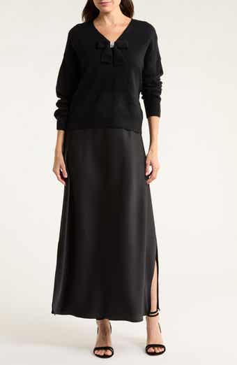 Halogen® Rhinestone Bow Sweater With Slipdress