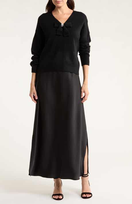 Halogen® Rhinestone Bow Sweater With Slipdress