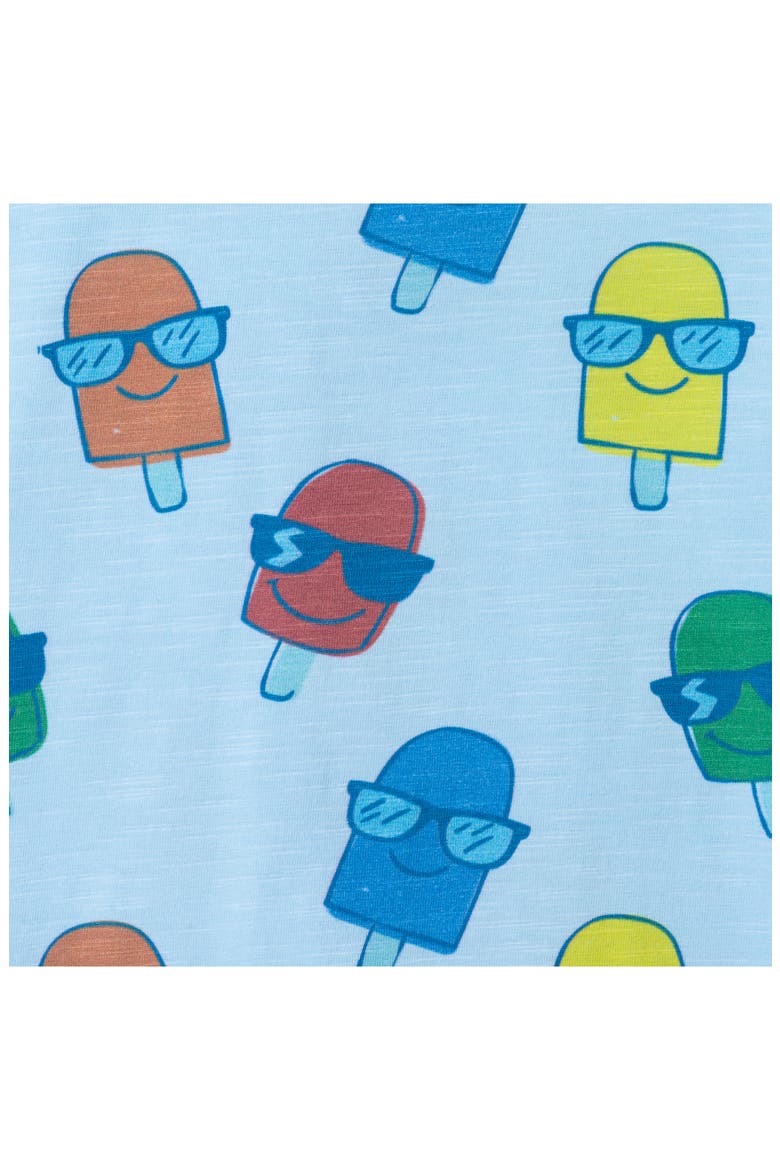 Print Romper & Bib Set, Alternate, color, BLUE ICE POP