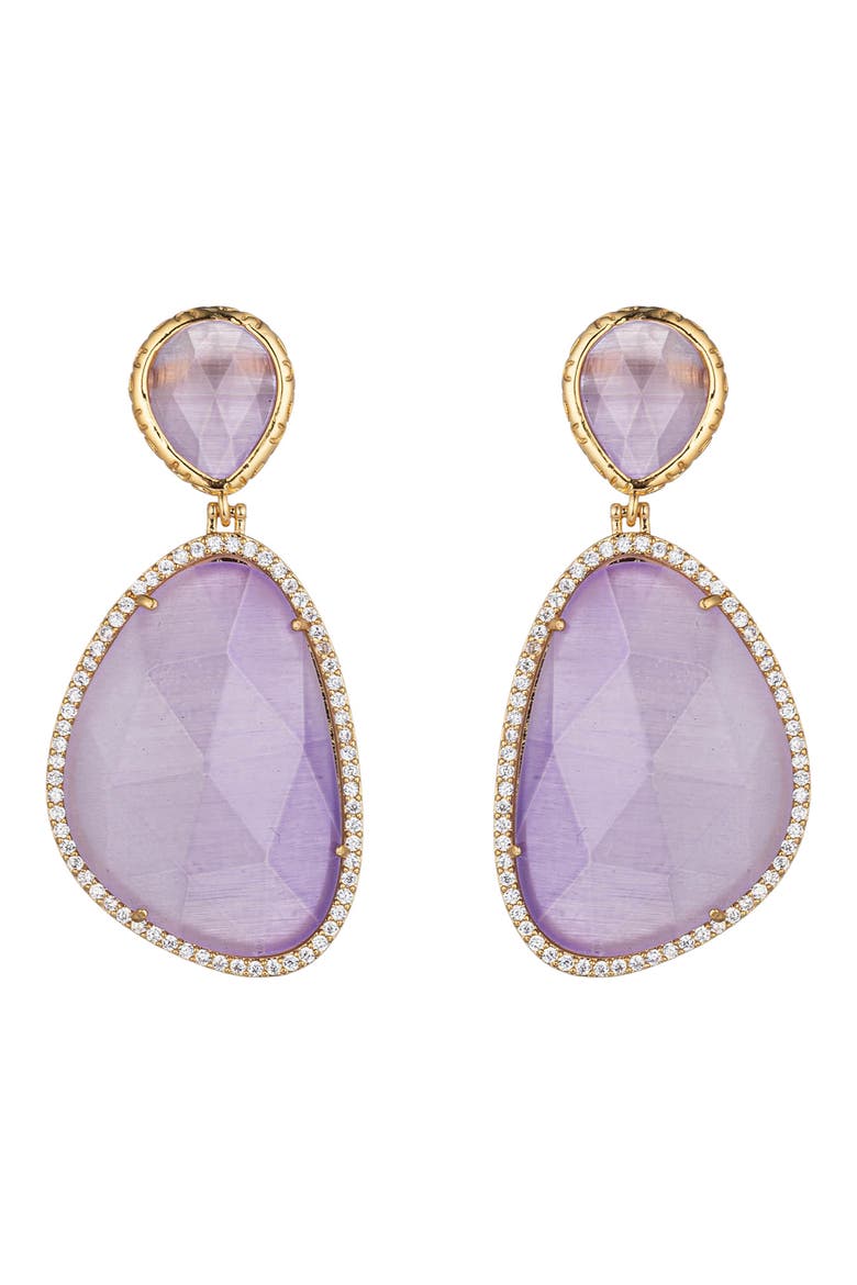 Grace CZ Statement Drop Earrings, Main, color, LAVENDER