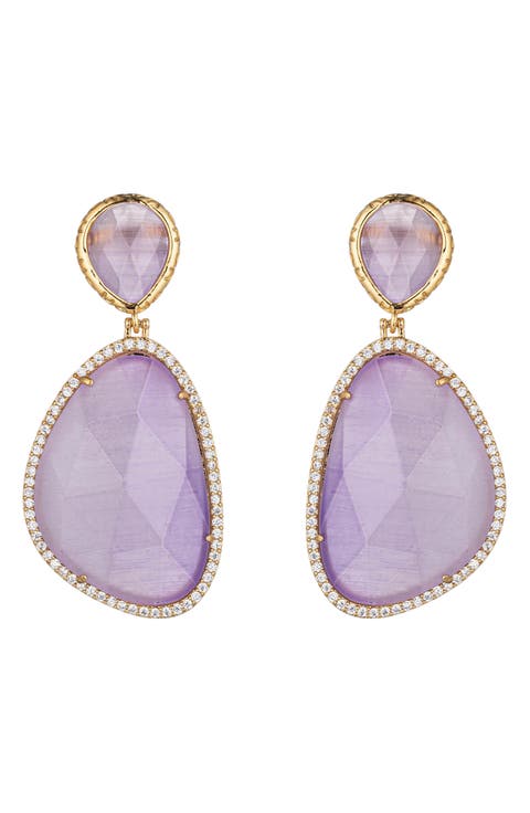 Grace CZ Statement Drop Earrings